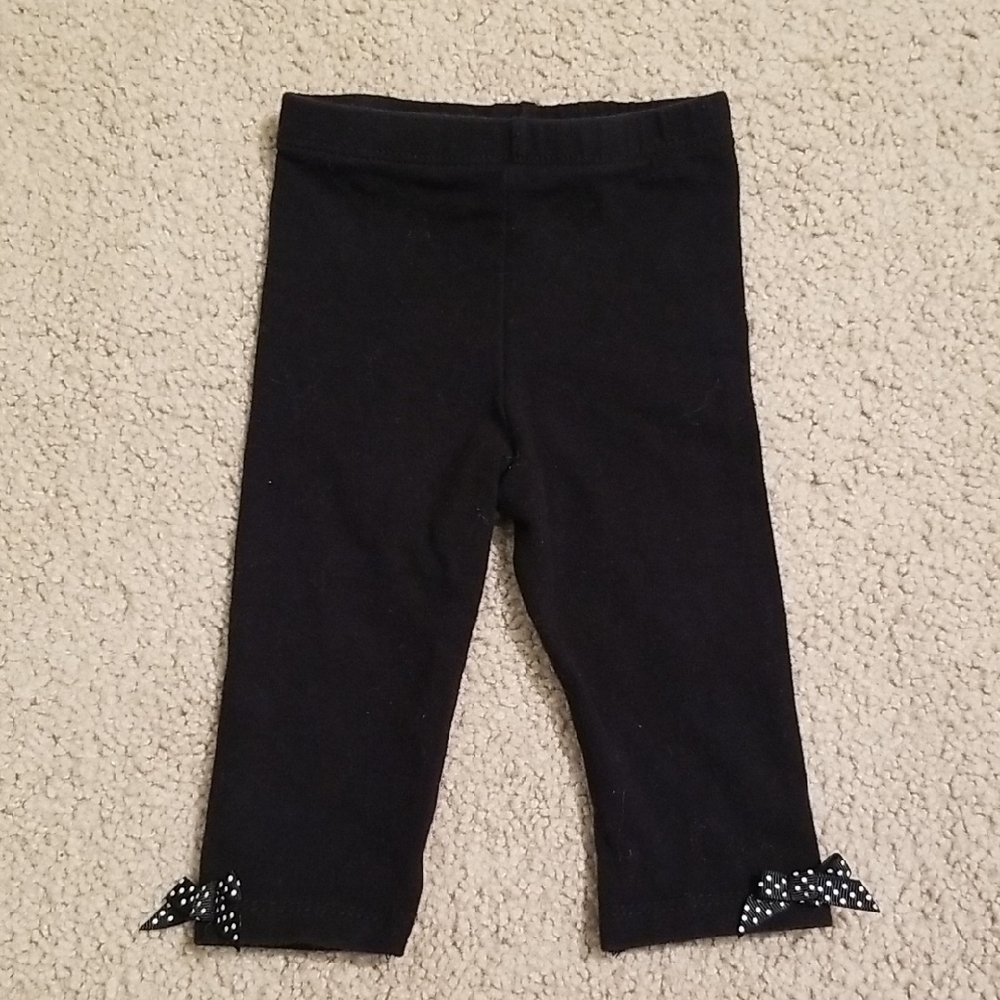 Black Kids Leggings with Bow Accents